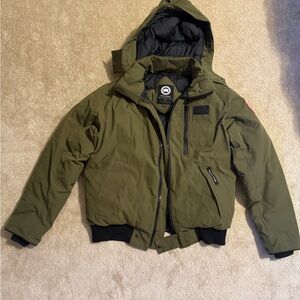 Canada Goose Men's Green Hooded Puffer Jacket